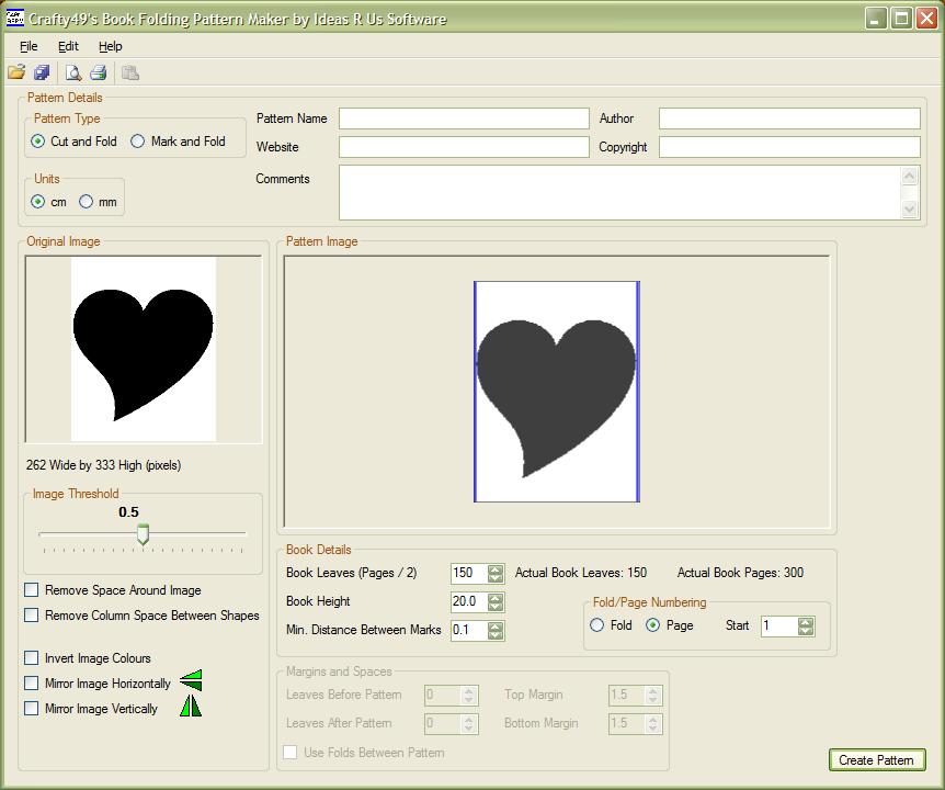 Ideas R Us Software Crafty49's Book Folding Pattern Maker